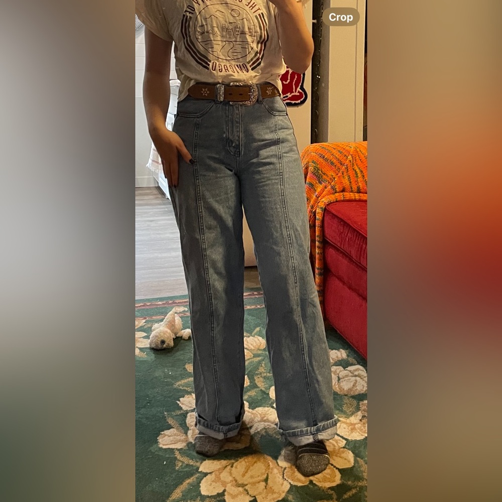 Nasty Gal Light Blue Flare Jeans